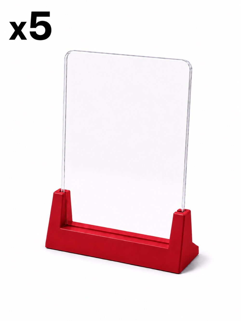 (5) Red Trading Card Single Top Loader Display Stand (Set of 5)